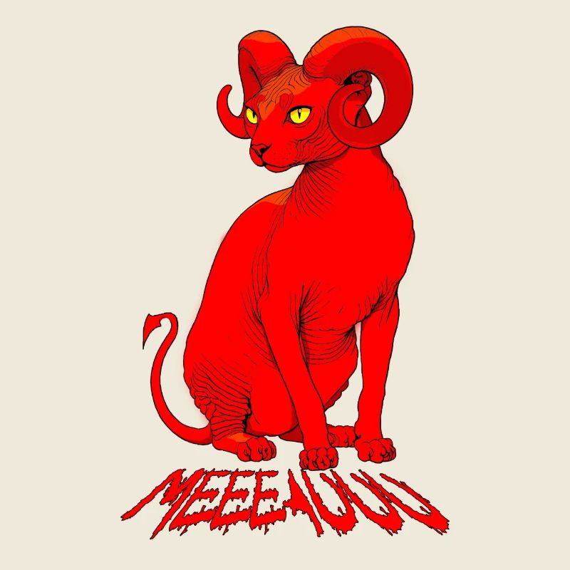 Dämonen-Sphinx-Katze: Rote Meeeauuu