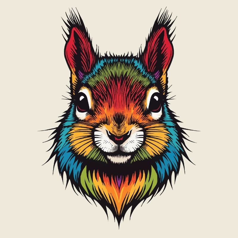 Colorful squirrel animal color explosion