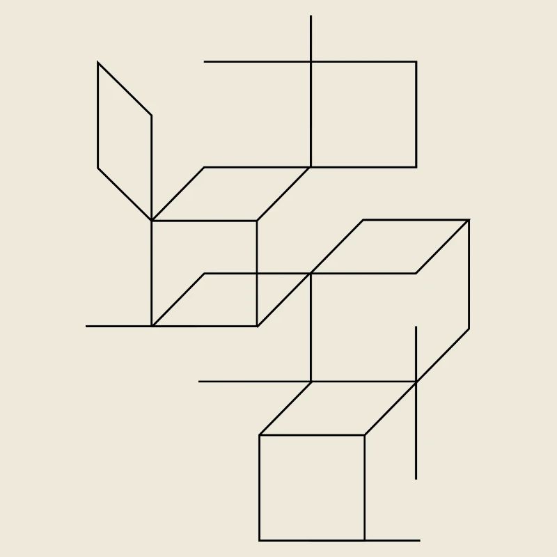 squares and lines composition