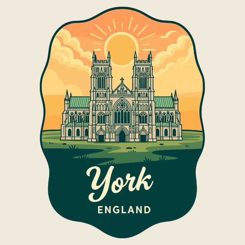York Minster Cathedral Vintage-Sonnenuntergangsabzeichen