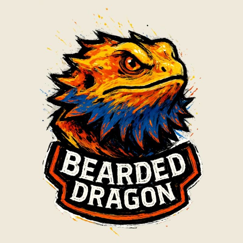 Pogona Bearded Dragon Head Graphic Style