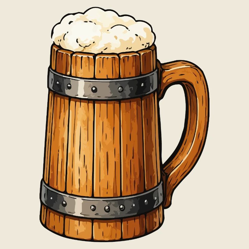 Conception en bois de la chope en tonneau de bière