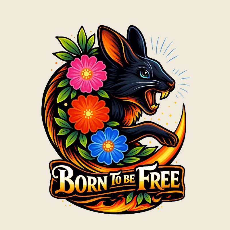 Lièvre aussi libre que le vent et les fleurs