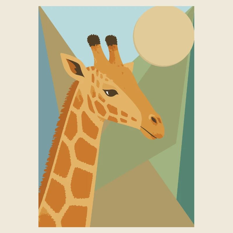 Geometric Giraffe Safari Art