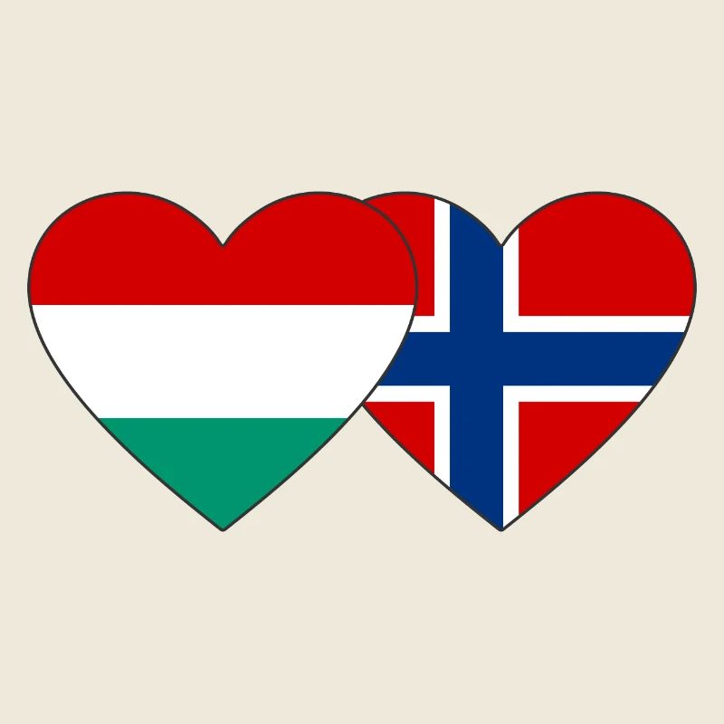 Bulgaria Norway Heart Flag