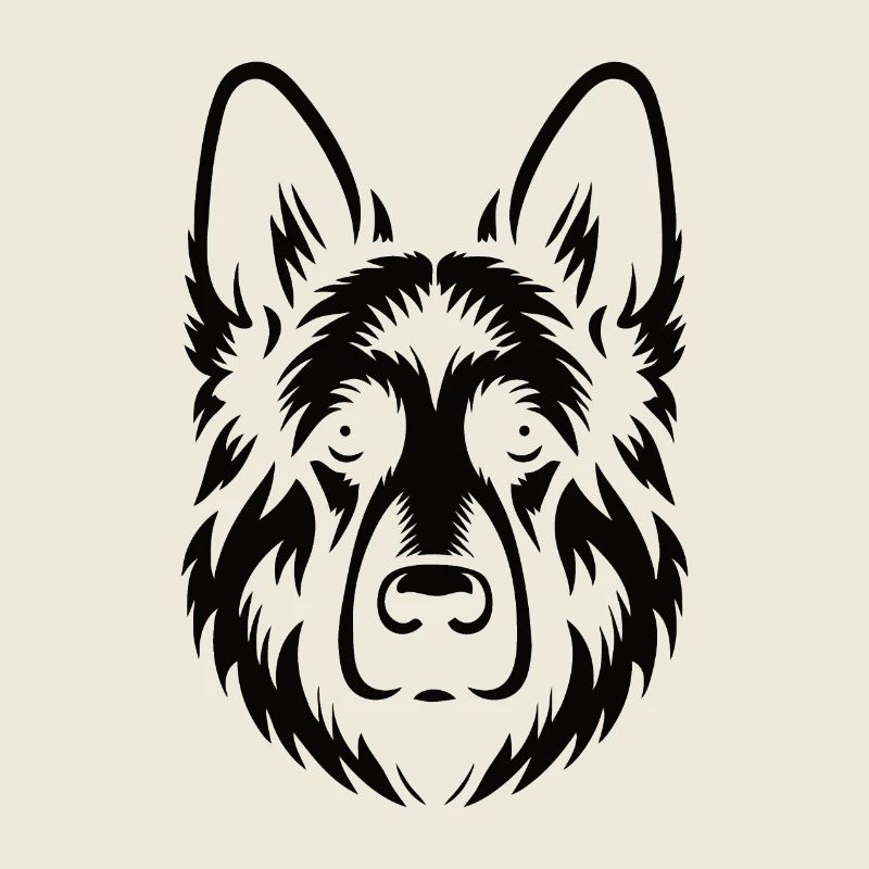 German Shepherd silhouette design