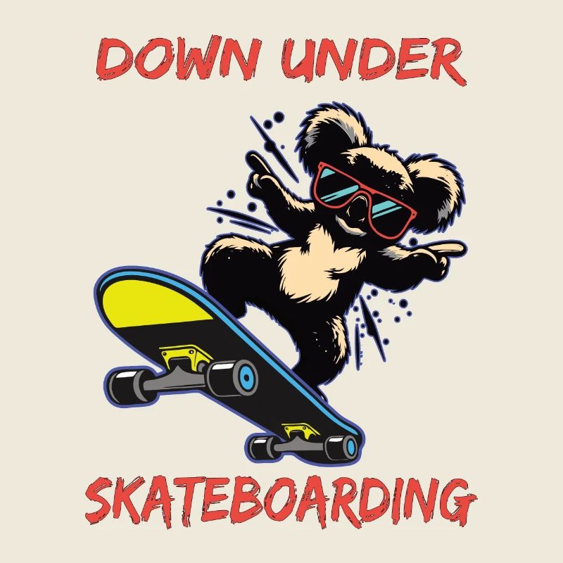 Down Under Skateboarding - Skateur Koala drôle