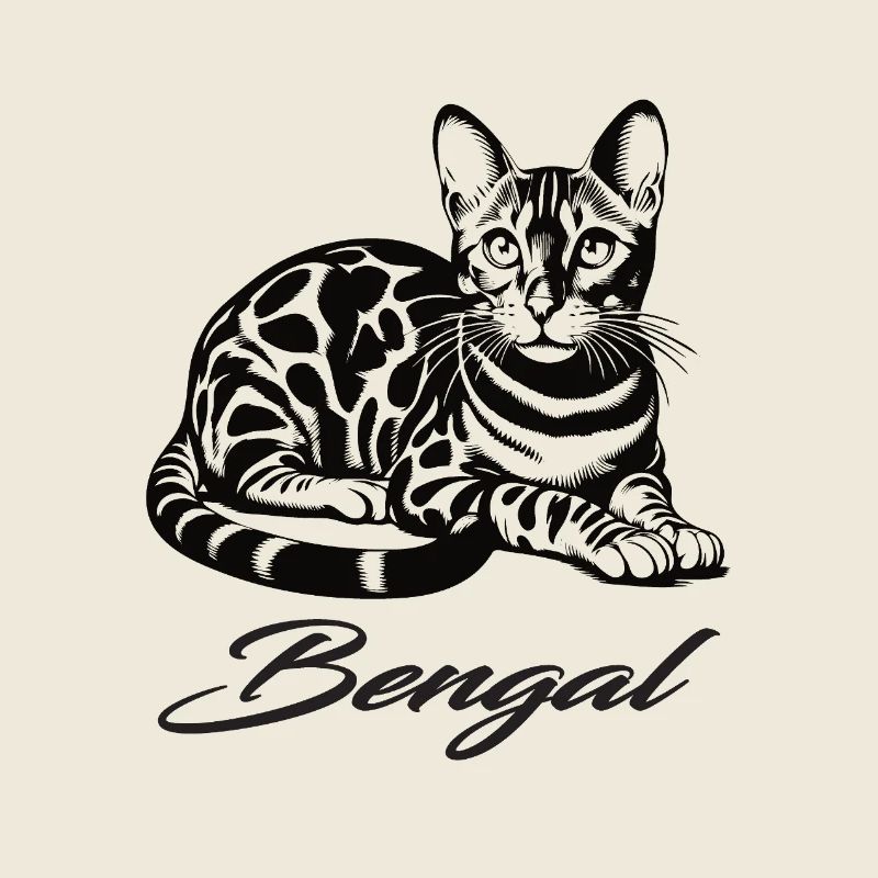 Conception de chat Bengal - sauvage, belle et unique