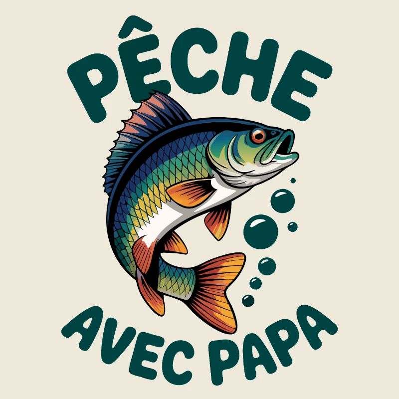 Pêcher avec papa. Perche sautante