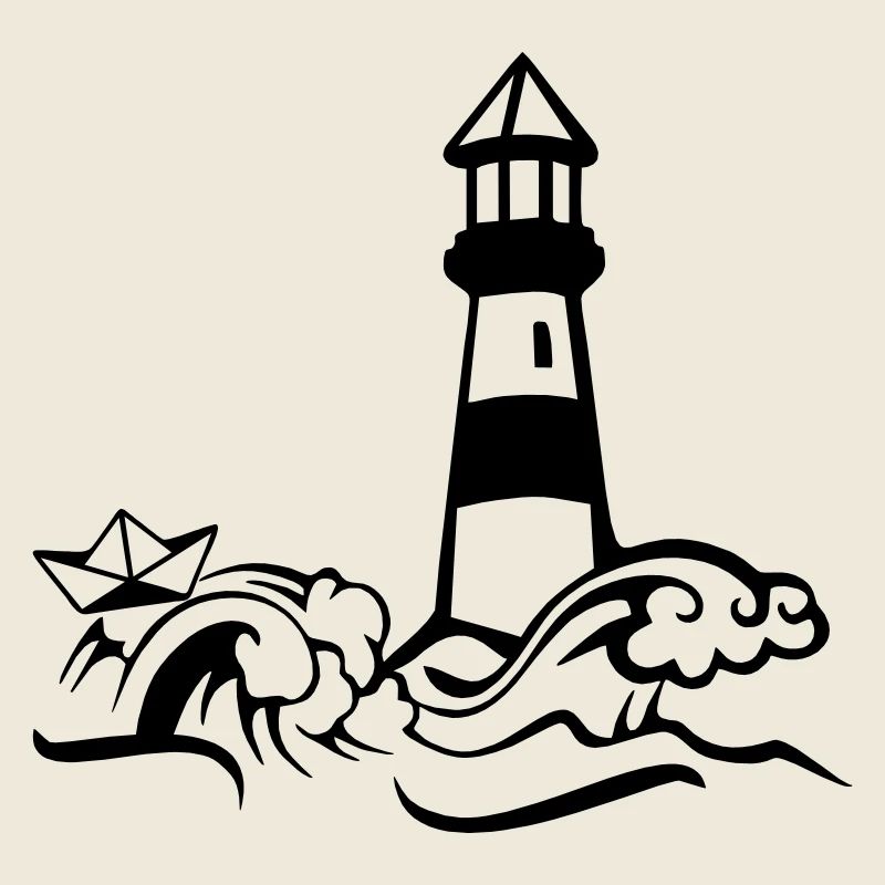 Lighthouse paper ship