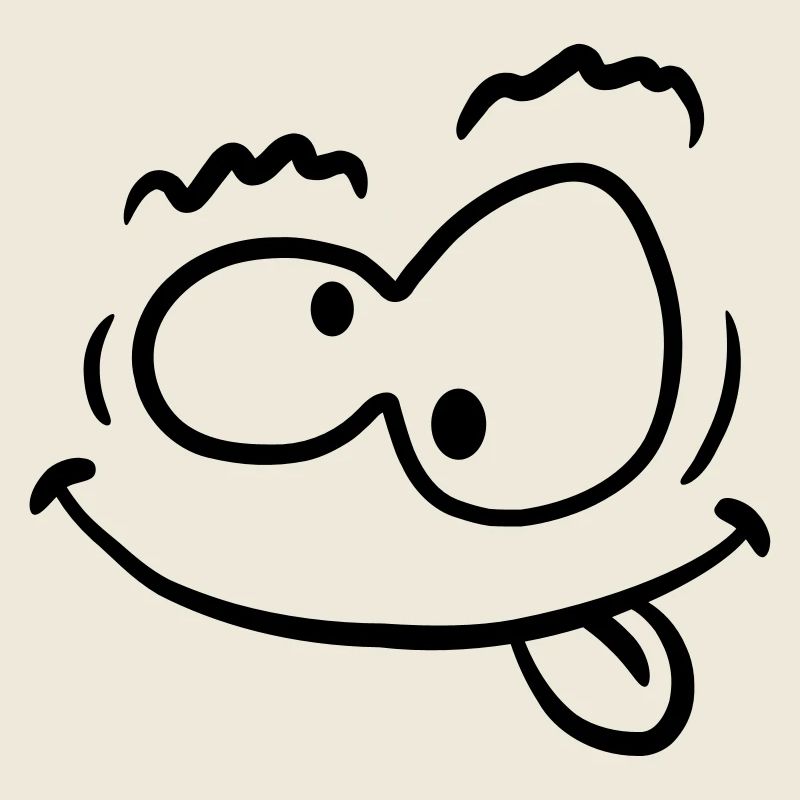 Lustiges Komisches Verrücktes Smiley Gesicht