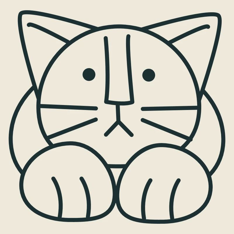 Cute cat sitting forward on forpaws
