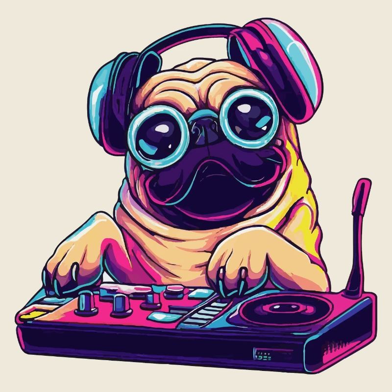 Mops Hund DJ Geschenkidee - DJ Hund