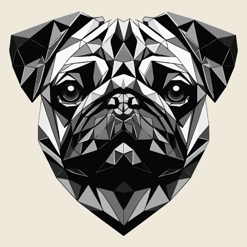 Mops Hund Geometrisch Geschenkidee