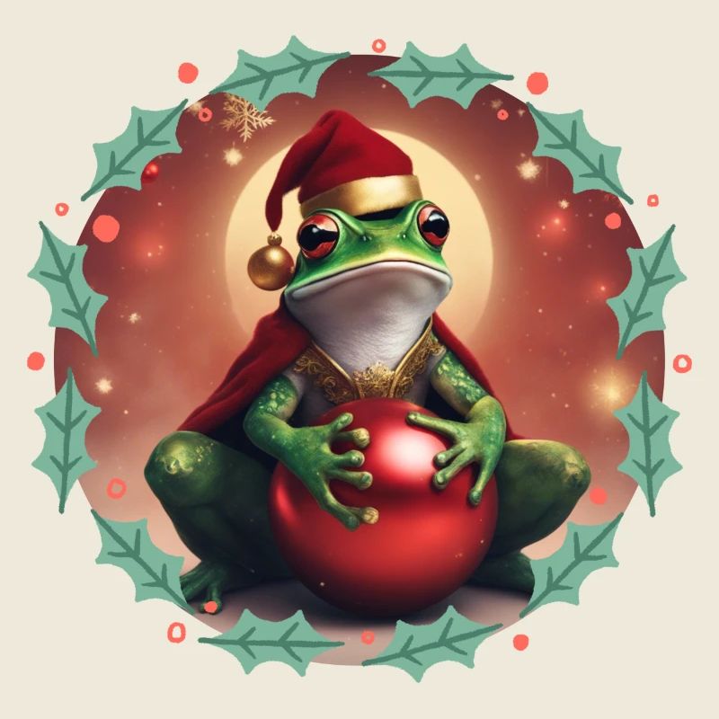Frosch mit Weihnachtskugel 2