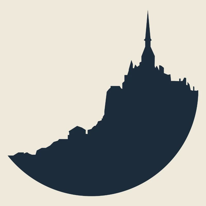 Mont Saint Michel blaue Silhouette