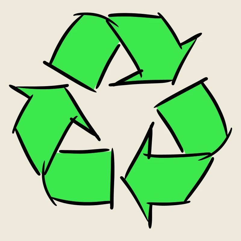 Recycled icon, decorative drawing, customizable.