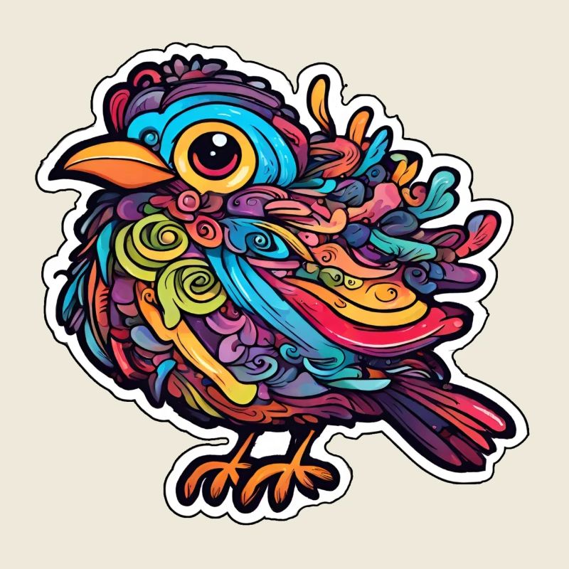 Kunstvoller Vogel Bunt Verrückter Papagei