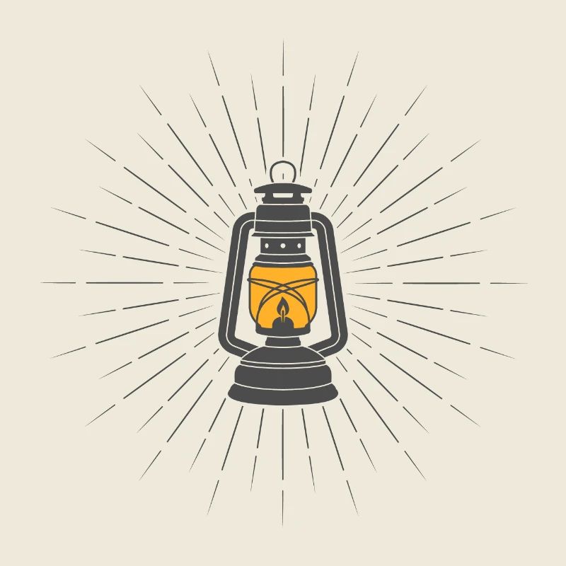 Lanterne de camping vintage silhouette icône symbole
