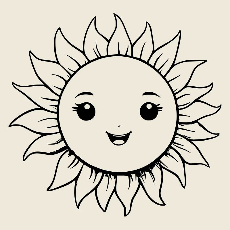 Strahlende Sonne als Vektorgrafik