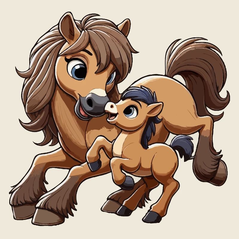 Cheval avec poulain