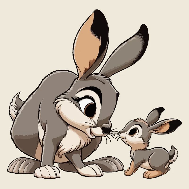 Hare with young gray