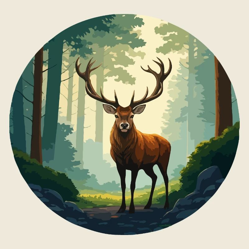 Red deer in the forest
