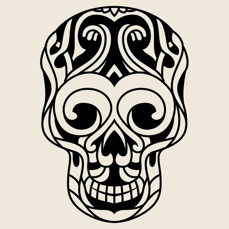 crâne décoré tribal