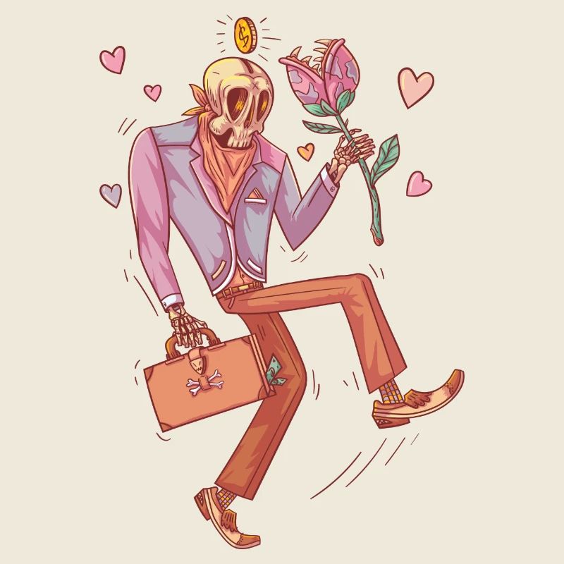 Squelette amoureux de fleur carnivore