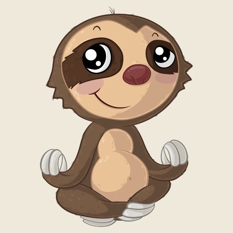 Yoga cartoon sloth