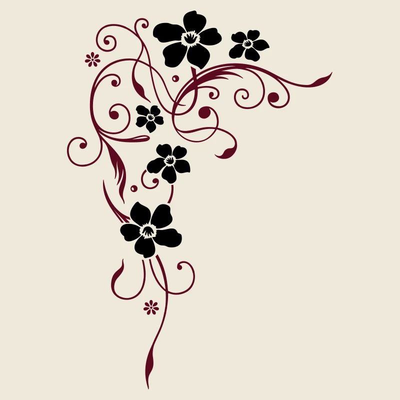 Fleurs avec ornement en filigrane.