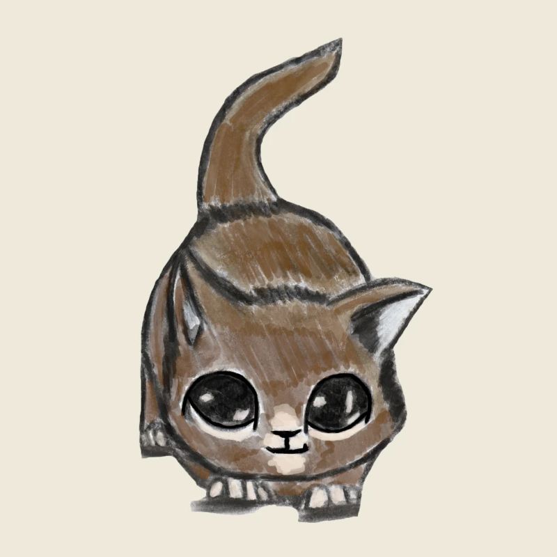 Chat aux grands yeux – motif d’animal mignon