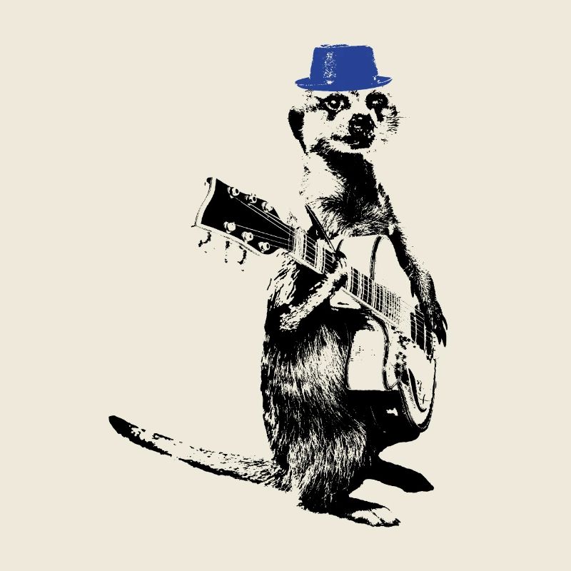 Suricate Guitariste Blue Hat