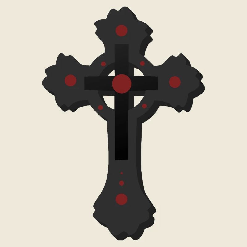 dunkles Gothic Kreuz, verschenken, coole Tees