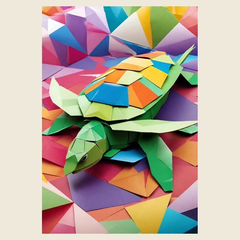 Rainbow Shell - Origami Turtle
