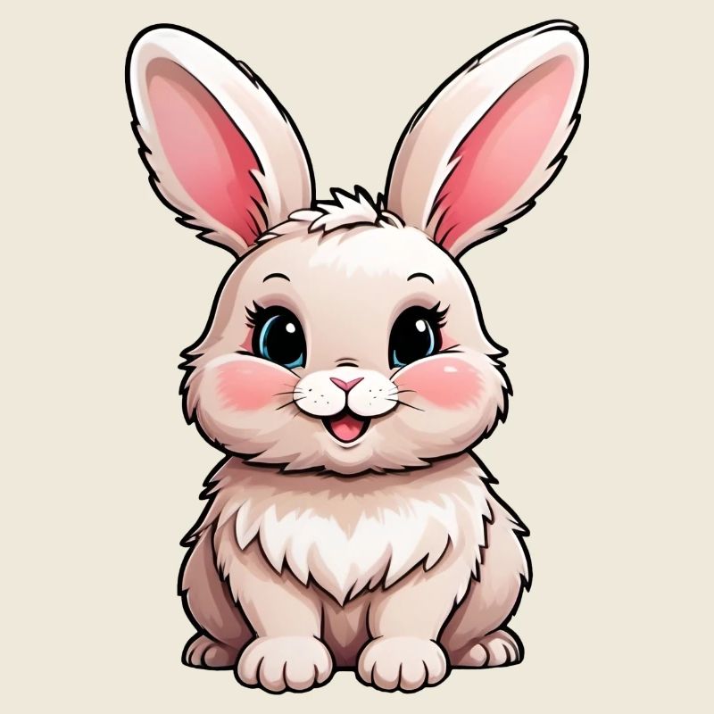 Mignon dessin animé enfants lapin lapin