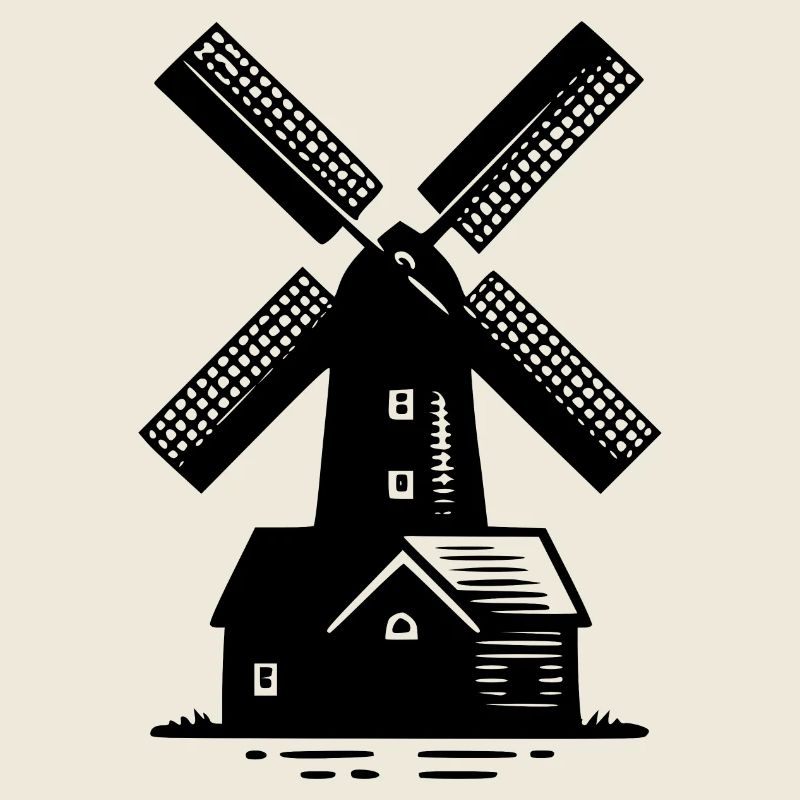 Classic windmill for grain and flour