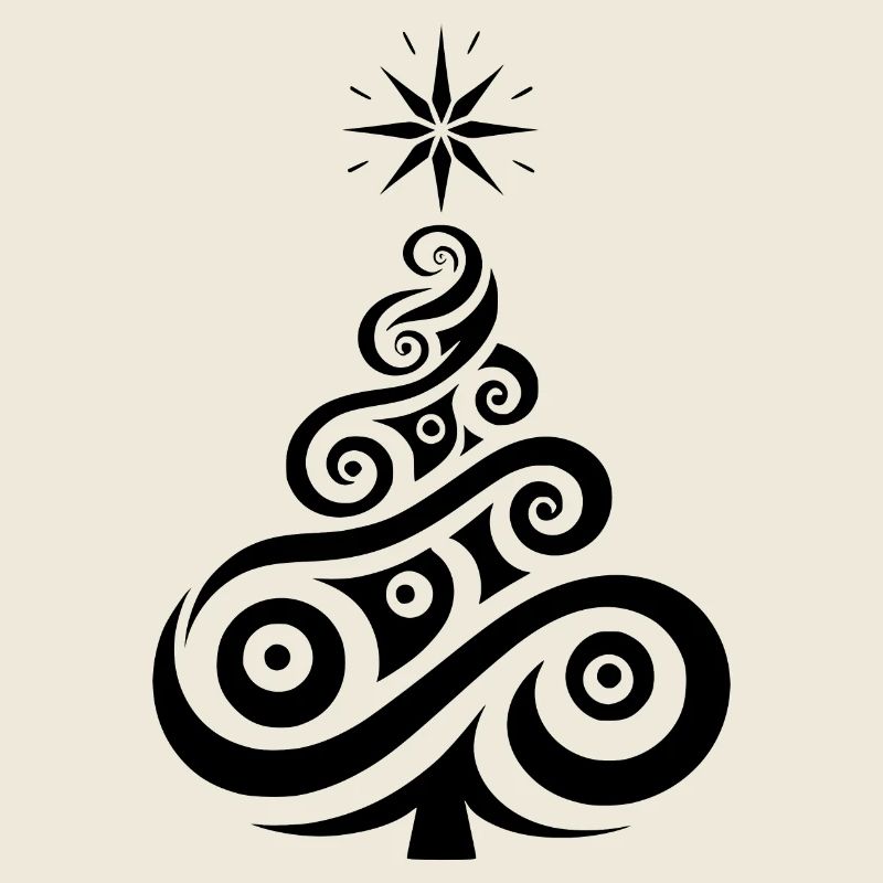 Stilvoller, abstrakter Weihnachtsbaum mit Stern