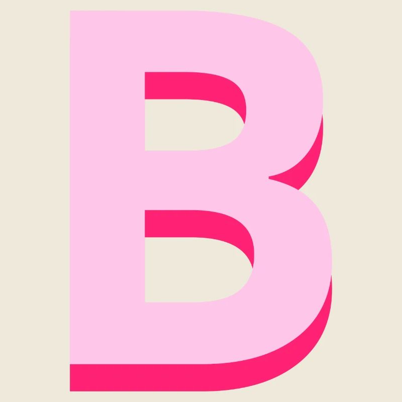 Pop- und moderner rosafarbener Buchstabe b