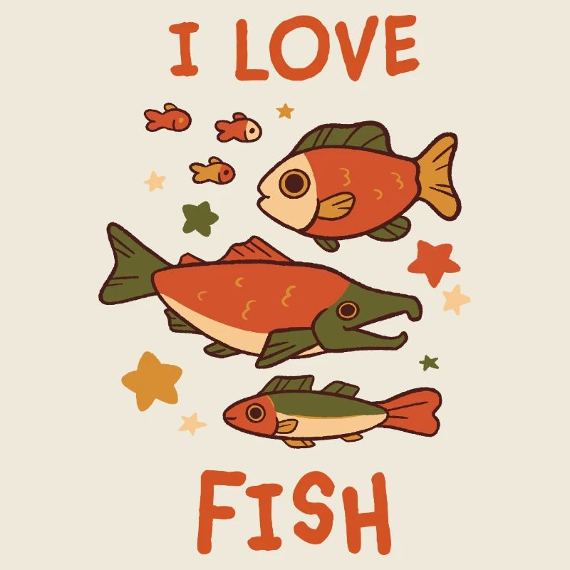 J’aime le poisson – Design de poisson ludique