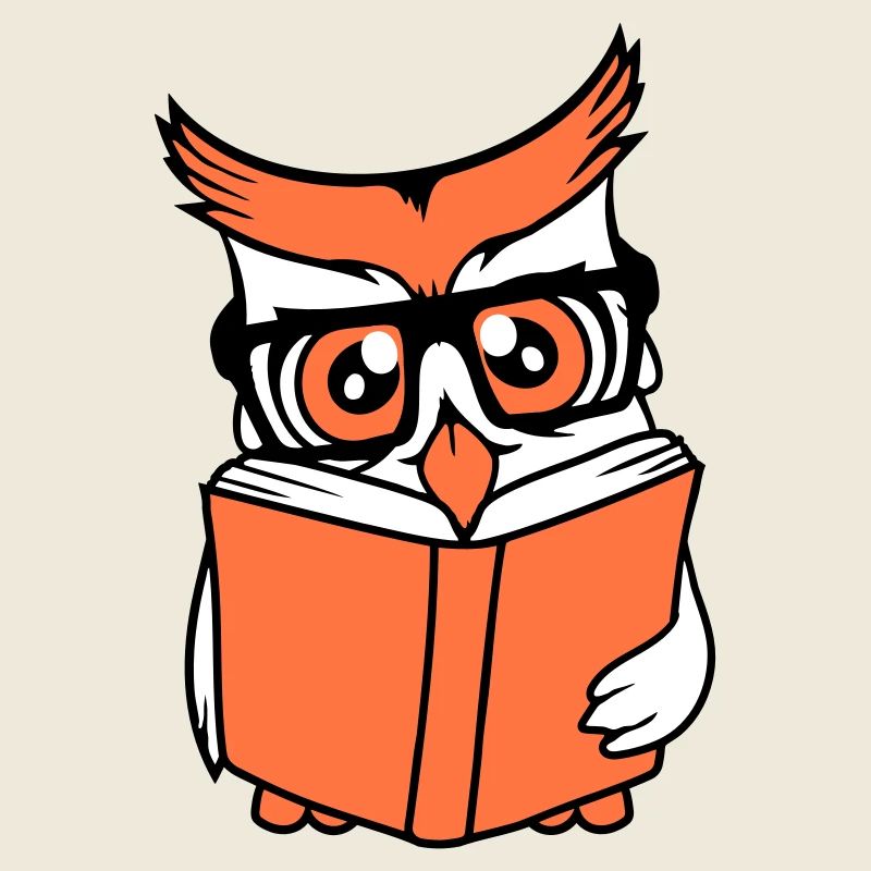 Eule Nerd Geek Buch lesen Vogel Uhu Brille schlau