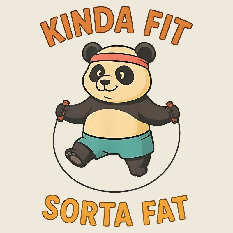 Kinda Fit Sorta Fat Drôle Gym Mignon Hippopotame Rétro