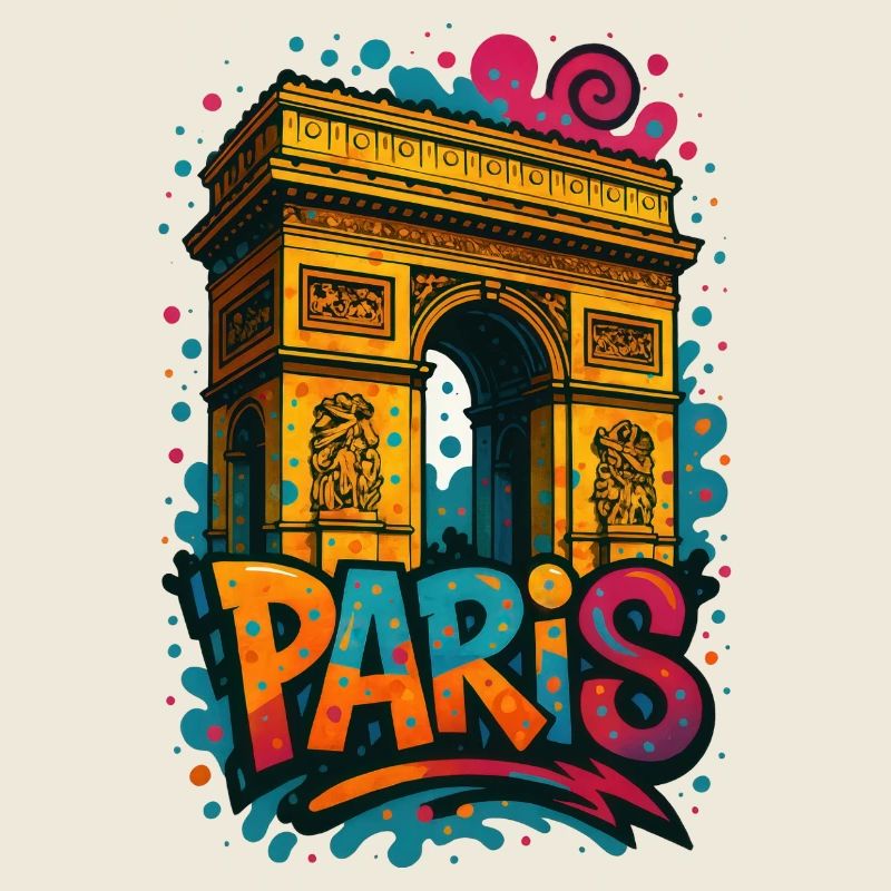 Paris Arc de Triomphe Shirt–Graffiti Style Design