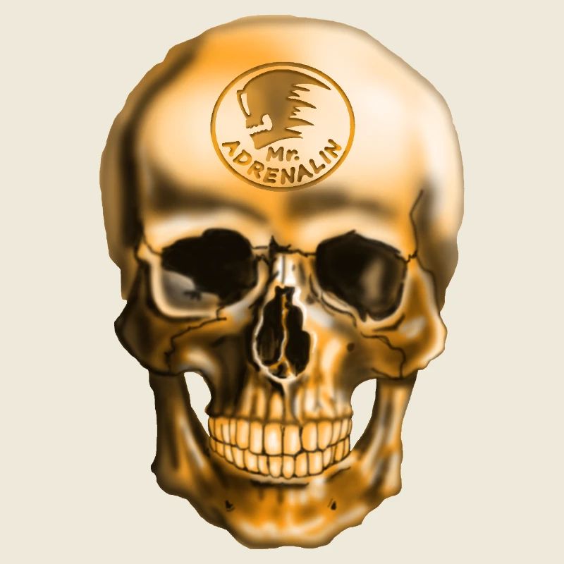 Schädel mit Adrenalin Emblem
