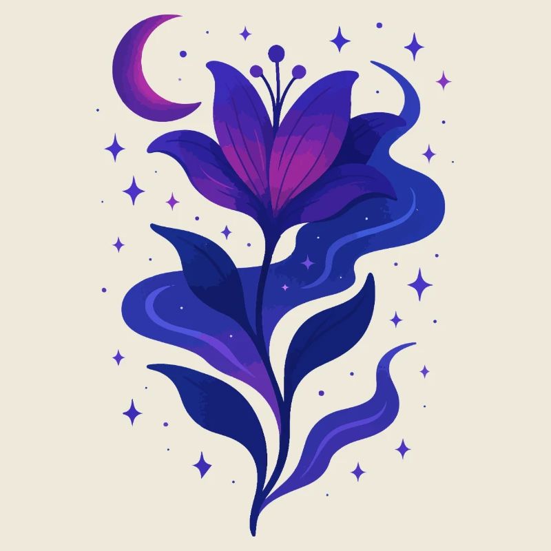 Minuit Floraison Galaxie Fleur