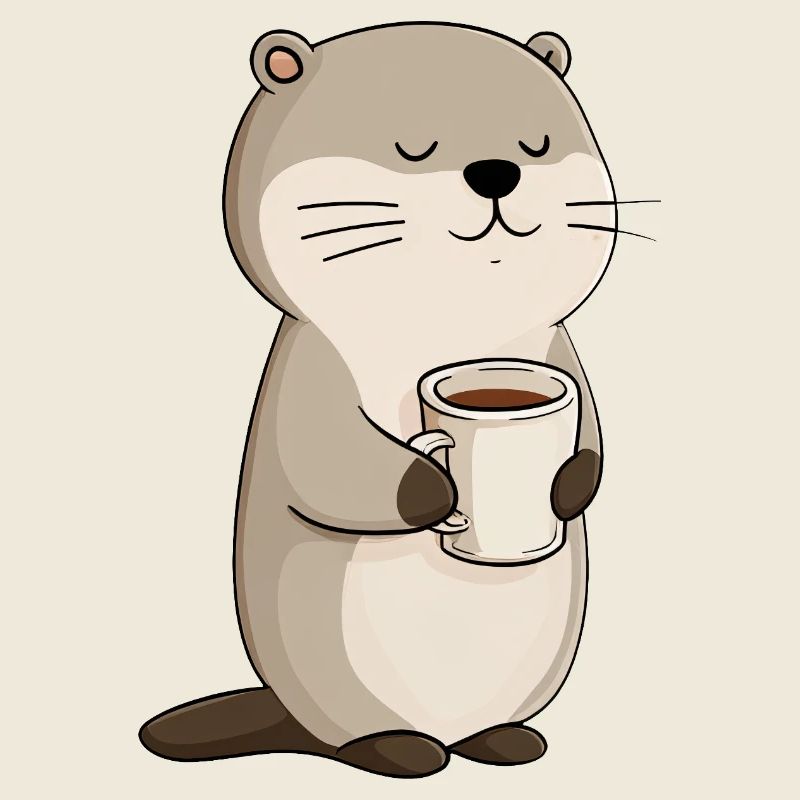 Cozy Otter Coffee Moment