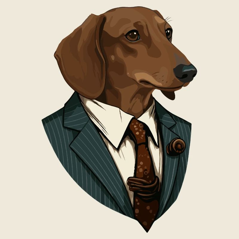 Dachshund in suit