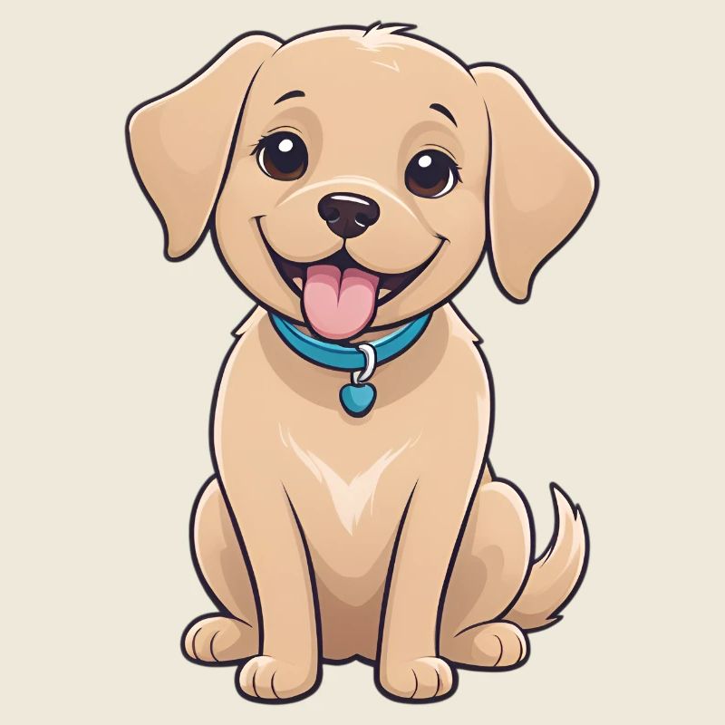 Dessin animé du chiot joyeux