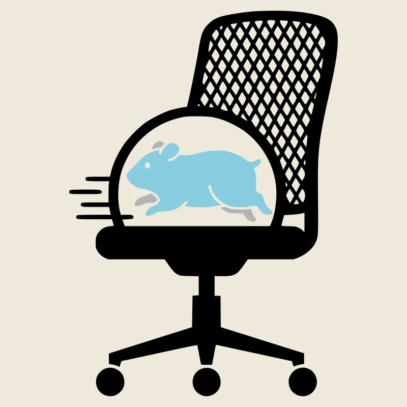 Roue de hamster sur chaise de bureau