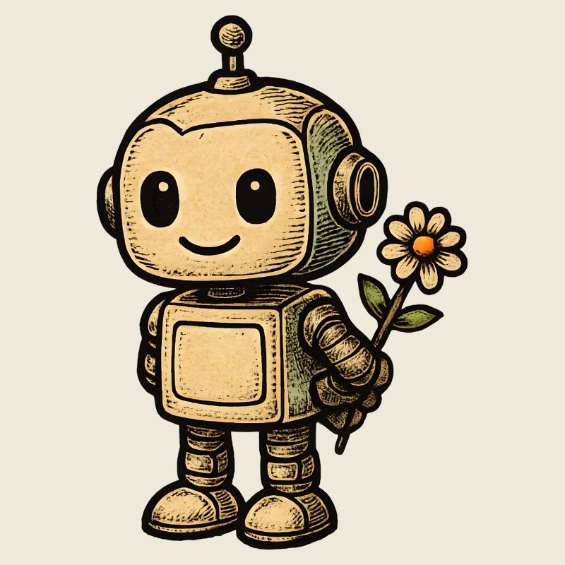 Robot mit Blume